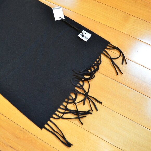 MOSCHINO Embroidered Moschino Bear Wool Scarf - Picture 6 of 7